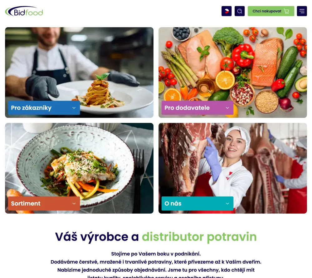 Realizace webu Bidfood