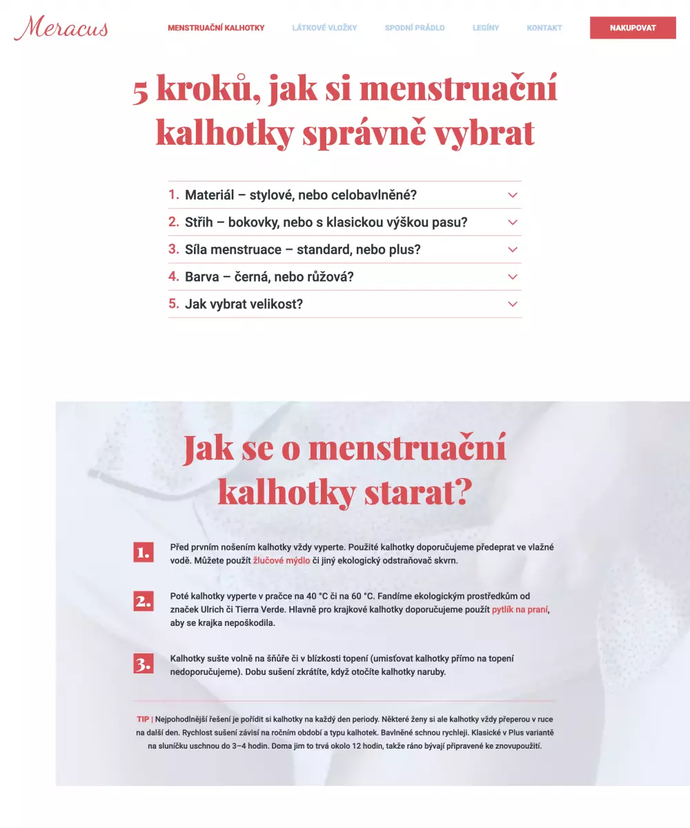 Realizace webu Průvodce výběrem a tipy